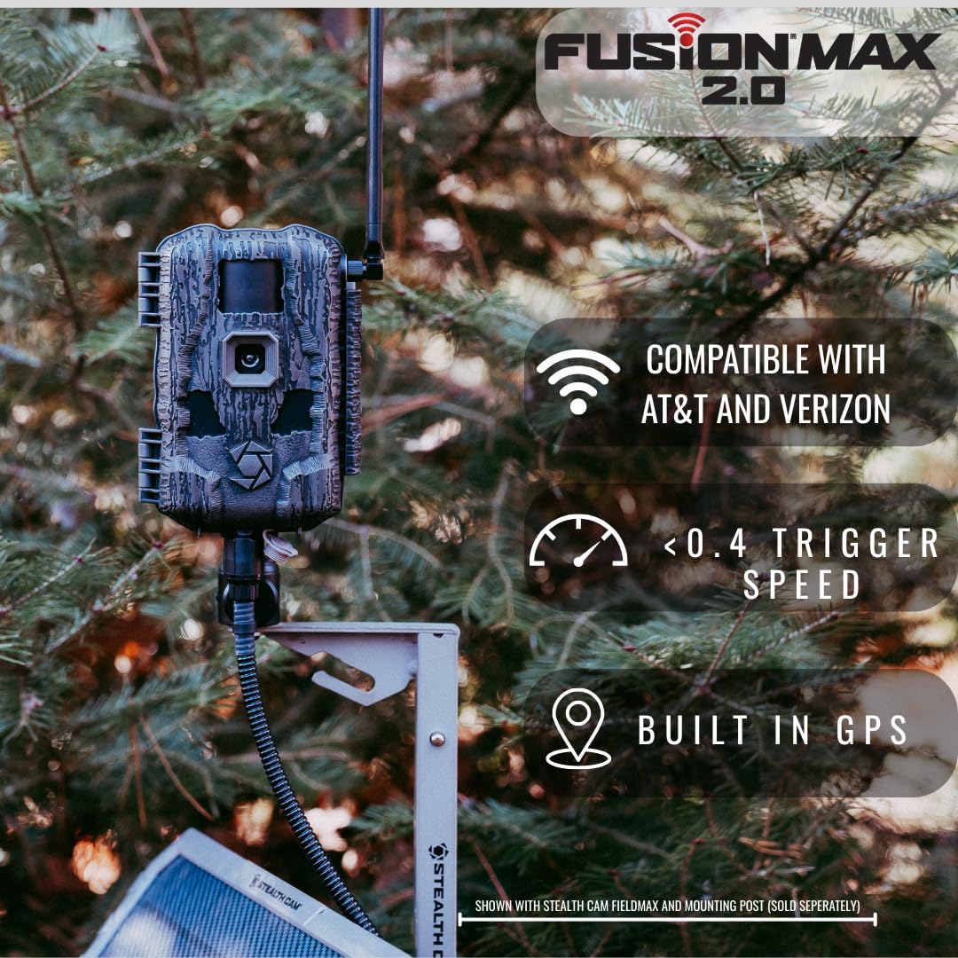 Stealth Cam Fusion Max 2.0 Cellular Trail Camera, 36MP, Outdoor, Instant Alerts, 2-Pack