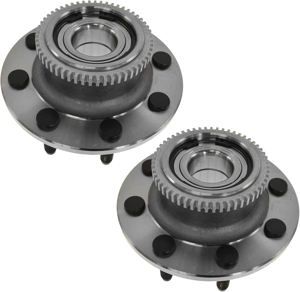 TRQ Front Left and Right Wheel Bearing and Hub Assembly Set 2 Piece Compatible with 2000-2002 Dodge Ram 2500 Rear Wheel Drive 2000-2002 Ram 3500 Rear Wheel Drive with Independent Front Suspension