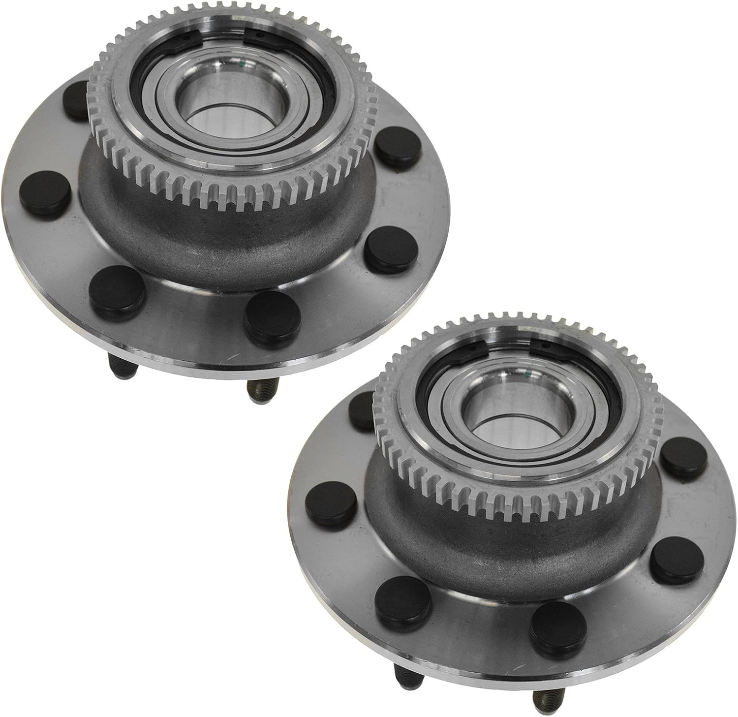 TRQ Front Left and Right Wheel Bearing and Hub Assembly Set 2 Piece Compatible with 2000-2002 Dodge Ram 2500 Rear Wheel Drive 2000-2002 Ram 3500 Rear Wheel Drive with Independent Front Suspension