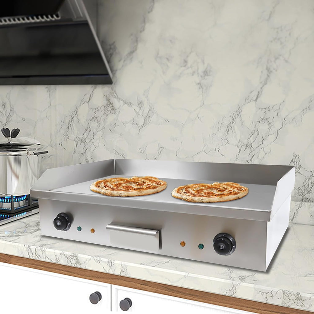 29'Commercial Electric Griddle Electric Countertop Griddle 3000W Restaurant Grill BBQ Flat Top 430 Stainless Steel Long Griddle Electric Nonstick Adjustable Thermostatic Control for Kitchen 110V