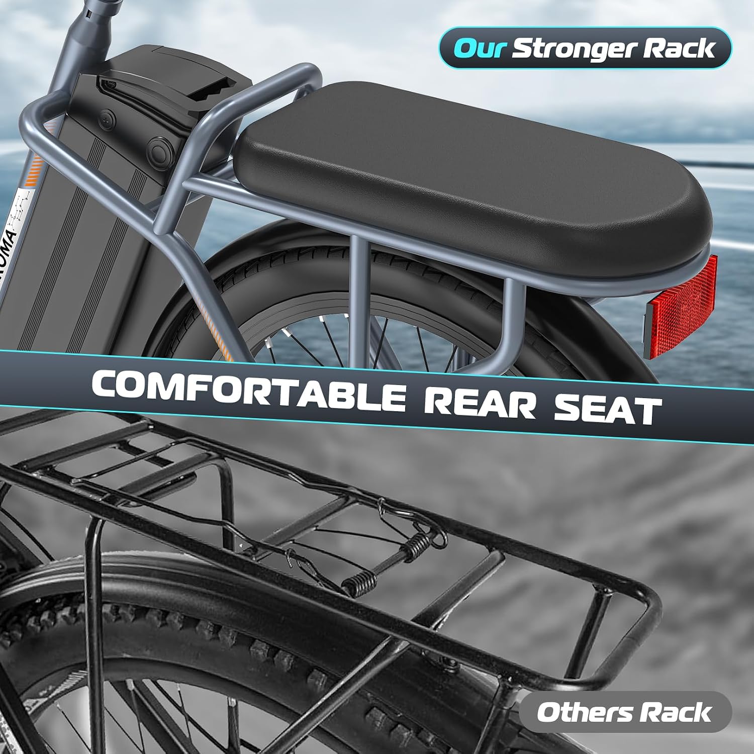 Caroma Peak 500W/800W/1200W Electric Scooter with Seat, 20' Fat Tire Electric Bike with 48V Removable Battery, Up to 30Miles & 20MPH, Adult Scooter for Commuting with Basket&Adjustable Seat