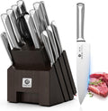 imarku Knife Set, 16Pcs Japanese Knife Set with Block & Built-in Sharpener, High Carbon Stainless Steel Kitchen Knives, Non-Slip Ergonomic Handle, Dishwasher Safe, Home Essentials Perfect for Gifts