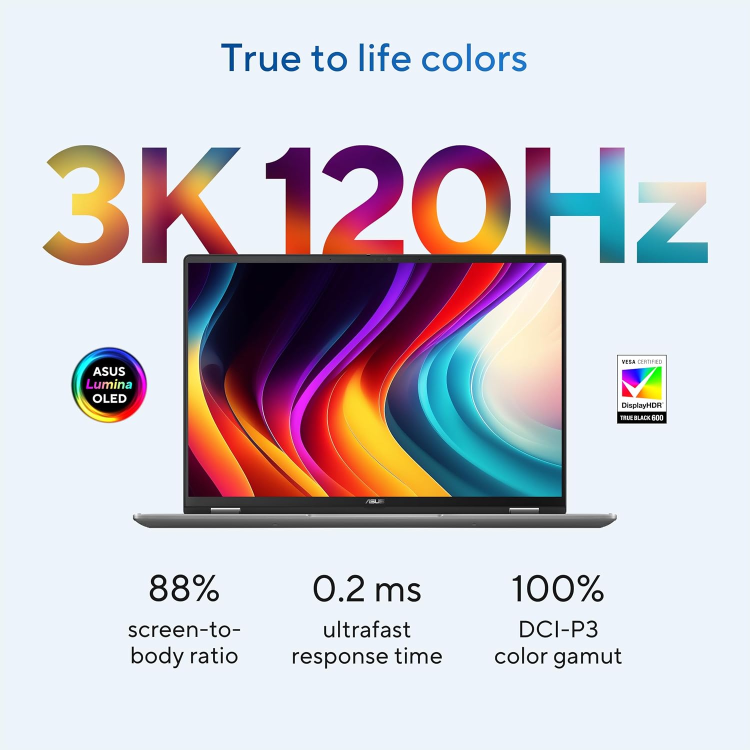ASUS Vivobook 16 Flip Laptop, Copilot+ PC, 16' OLED 3K 120Hz Touch Display, Intel® Core™ Ultra 7 256V, Intel® Arc™ Graphics, 16GB Memory, 512GB SSD, Matte Gray, TP3607SA-DS74T