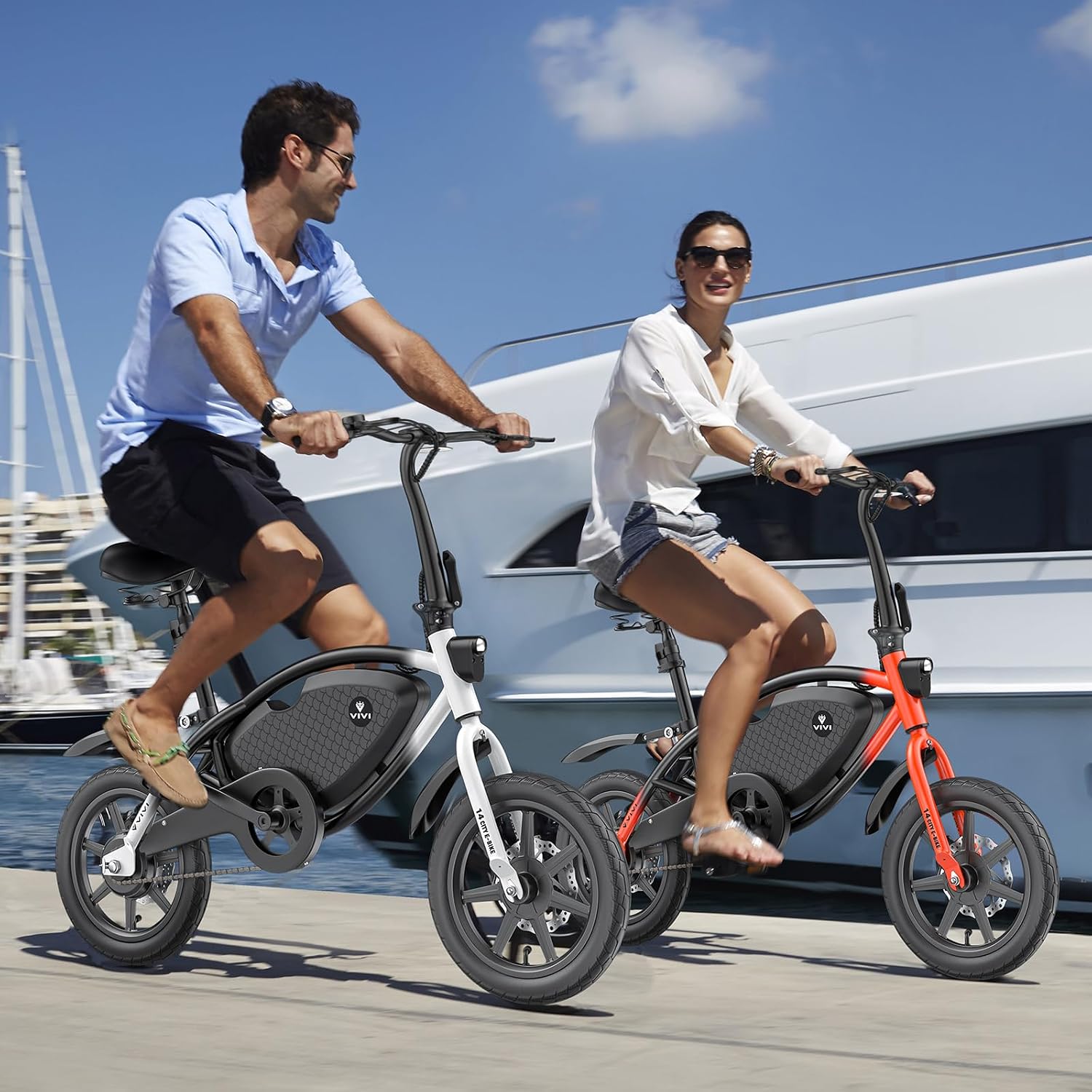 Vivi PONY01 Electric Bike, 14' Electric Bicycle for Adults and Teens Peak 500W Motor 48V 374.4WH Battery, Max 40 Miles Range(Pedal-Assist) & Top 20 Mph, Cruise Control, SGS Certified to UL2849