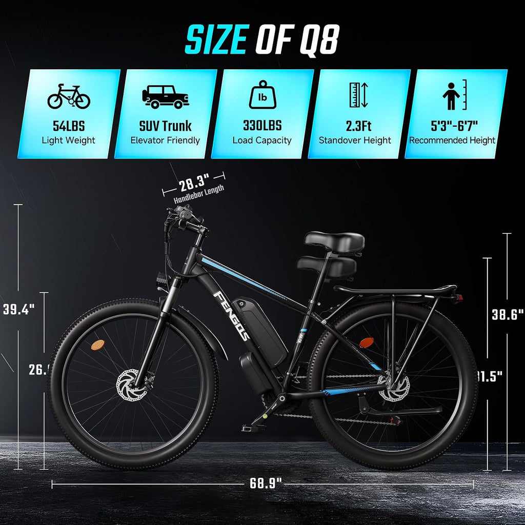 2000W Ebike for Adults, 80 Mile 32MPH Electric Mountain Bike, 48V 840WH Aluminum Electric Bicycle, 21-Speed Gears E Bike, Dual Disc Brakes with Brake Taillight, 27.5' Tire, Front Dual Suspension