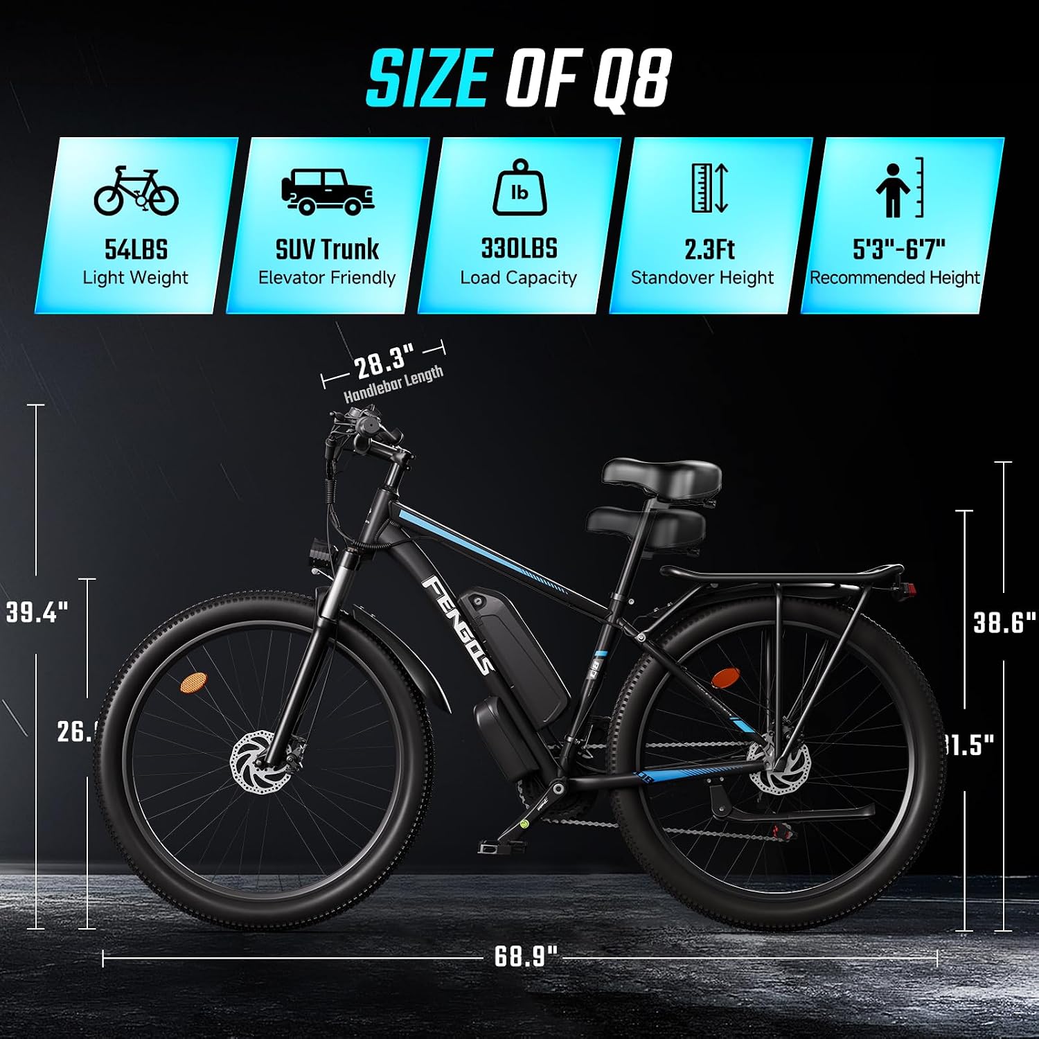 2000W Ebike for Adults, 80 Mile 32MPH Electric Mountain Bike, 48V 840WH Aluminum Electric Bicycle, 21-Speed Gears E Bike, Dual Disc Brakes with Brake Taillight, 27.5' Tire, Front Dual Suspension