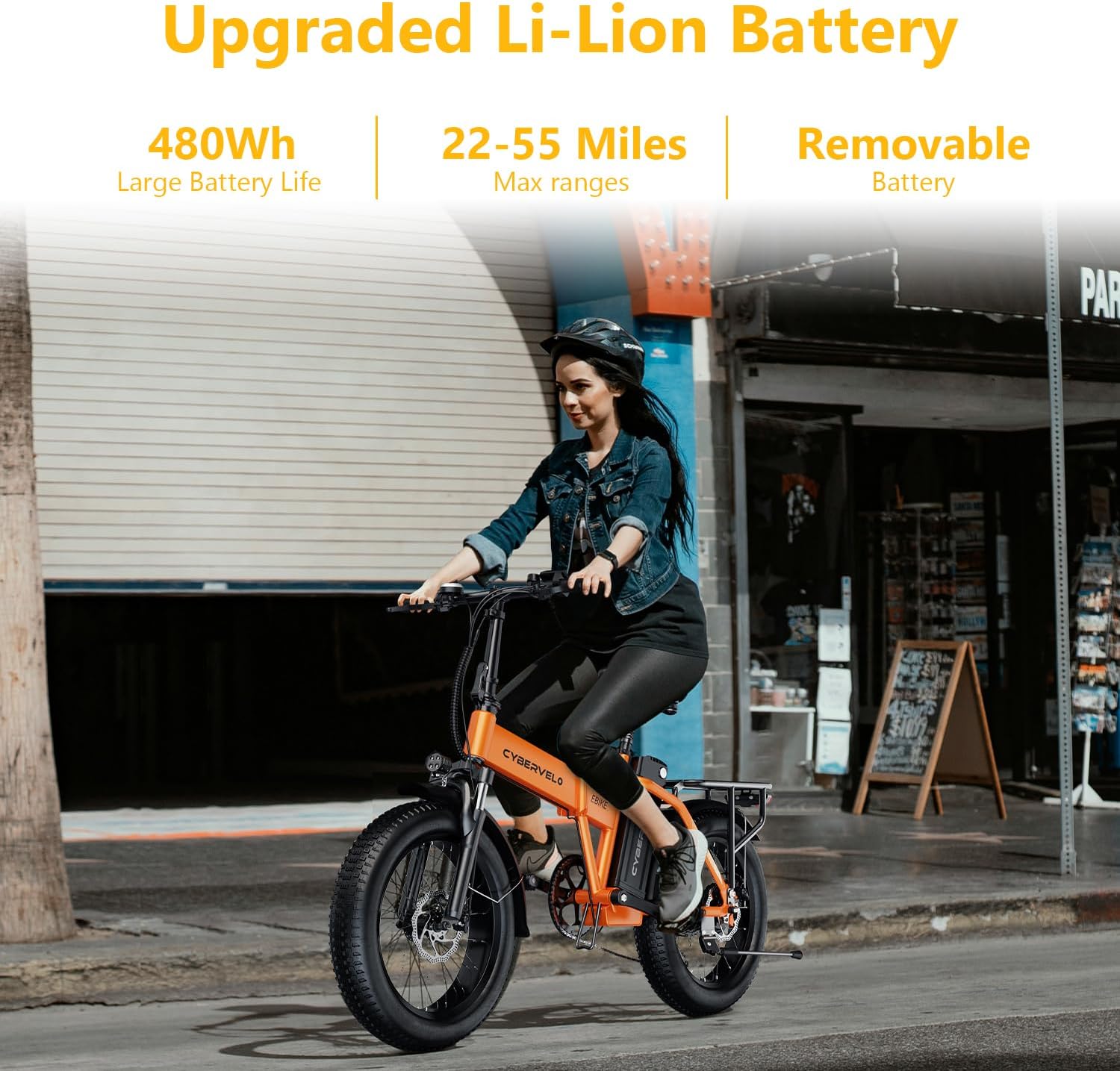 DriftGod Folding Electric Bike, 48V 20.8AH Large Removable Battery E Bike - 20'x3' Fat Tire - 80 Miles Max Range Ebike for Adults,Electric Bicycles for Commuter
