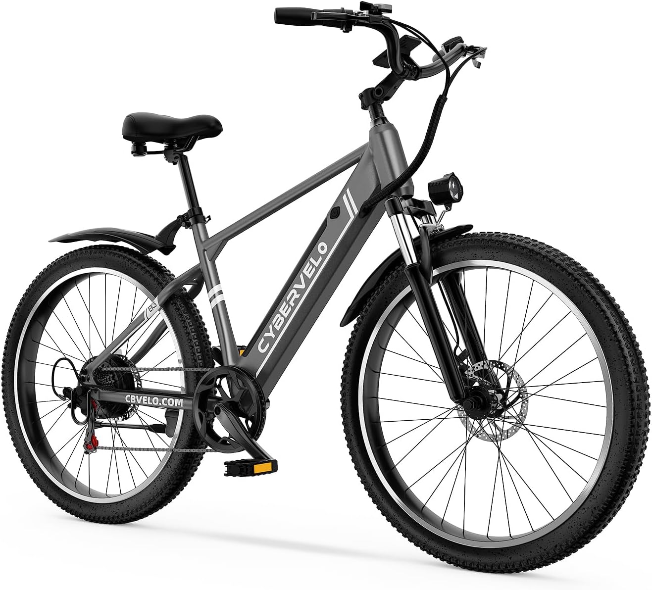 Cybervelo 750W Peak Electric Bike for Adults,up 80 Miles Removable Battery Ebike, 26' Electric E Bike with 7-Speed,Adult Electric Bicycles for Commute Beach Snow Womens/Man All Terrain
