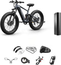 PUCKIPUPPY Dual Motor Electric Bike for Adults 1600W, 48V 20AH Battery with Torque Sensor, Full Suspension, 26' Fat Tire, 28MPH, 80 Mile Range, 8 Speed Mountain Electric Bicycle Golden Retriever Pro
