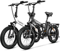 bluebiko 1000W Folding Electric Bike, 48V 20AH Large Removable Battery E Bike, 80 Miles Max Range, 20' Fat Tire Electric Bike for Adults, Adult Electric Bicycles for Commute Beach Snow