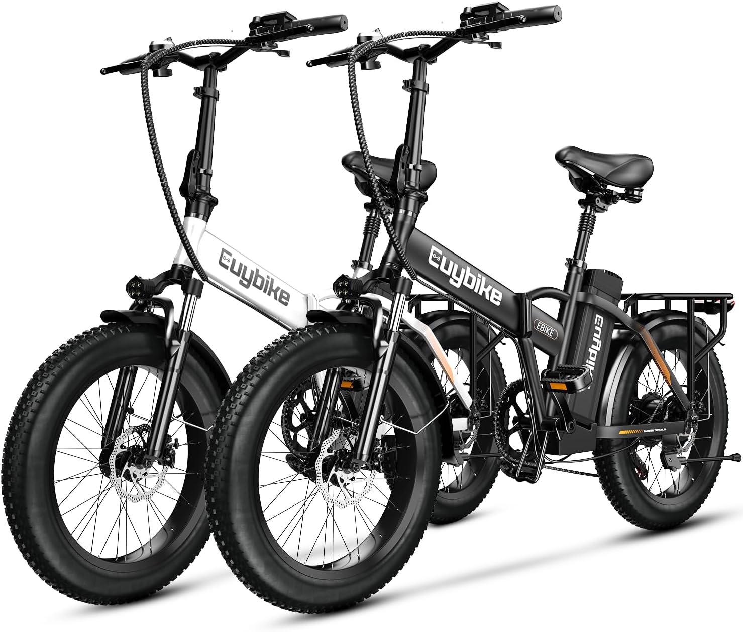bluebiko 1000W Folding Electric Bike, 48V 20AH Large Removable Battery E Bike, 80 Miles Max Range, 20' Fat Tire Electric Bike for Adults, Adult Electric Bicycles for Commute Beach Snow