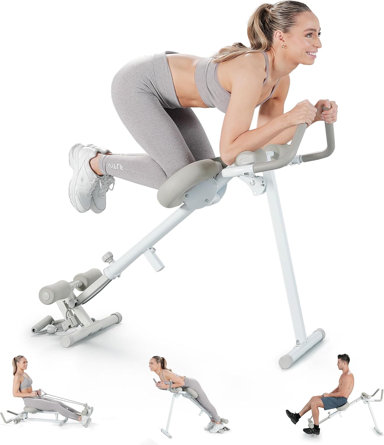 Wonder Core Pro Max - Ab Machine for Stomach Workout, Ab Workout Equipment for Home Gym Trainer, 4-in-1 Exercise Equipment - Rowing, Leg Press, Glider, Roman Chair