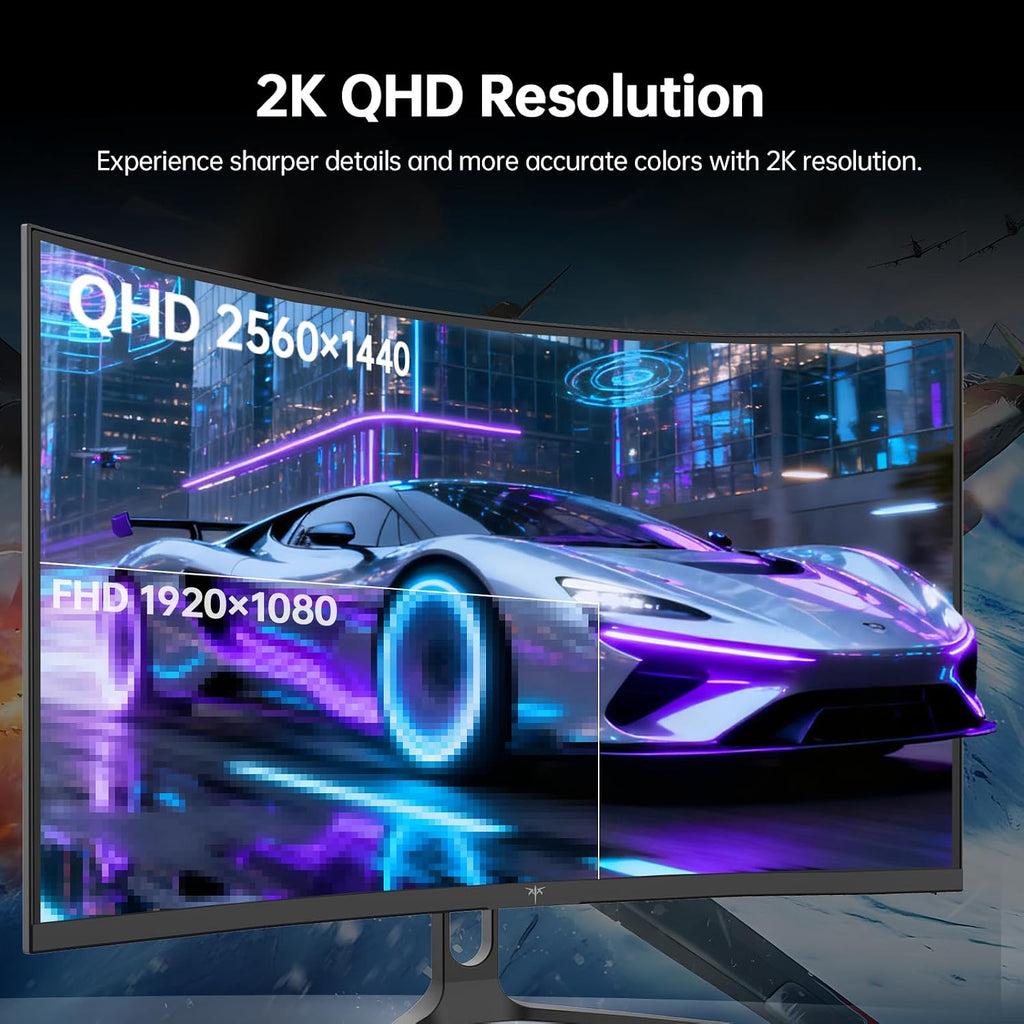 KTC 32 Inch Curved Gaming Monitor, 2K 180Hz Computer Monitor, Up to 185Hz, QHD 1500R PC Monitor 1ms with Adaptive Sync, DisplayPort/HDMI/USB, VESA Wall Mount, Tilt Adjustable, H32S5