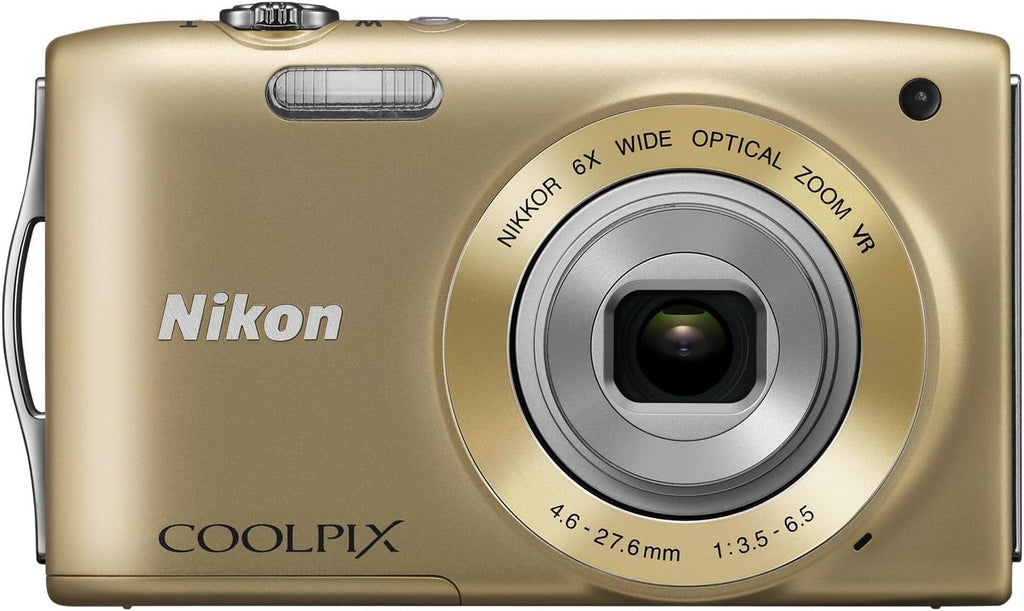Nikon COOLPIX S3300 16 MP Digital Camera with 6X Zoom NIKKOR Glass Lens and 2.7-inch LCD (Gold)