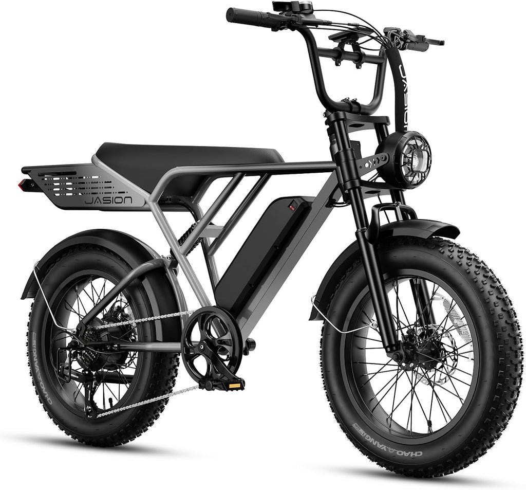 Jasion RetroVolt&Pro Electric Bike for Adults, 2000W/3000W Peak - 30/38MPH Electric Dirt Bike, 48V-52V, 13AH/20AH Battery, 70/90Miles Max Range Electric Motorcycle, 20'' X 4'' Fat Tire All-Terrain