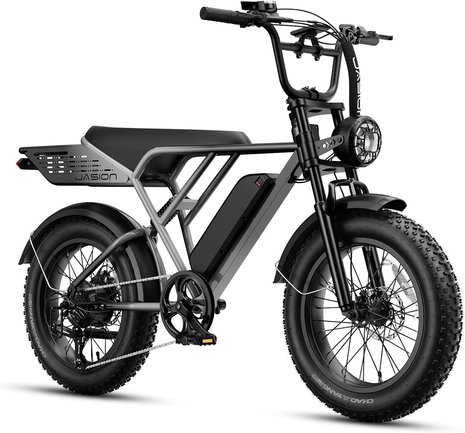 Jasion RetroVolt&Pro Electric Bike for Adults, 2000W/3000W Peak - 30/38MPH Electric Dirt Bike, 48V-52V, 13AH/20AH Battery, 70/90Miles Max Range Electric Motorcycle, 20'' X 4'' Fat Tire All-Terrain