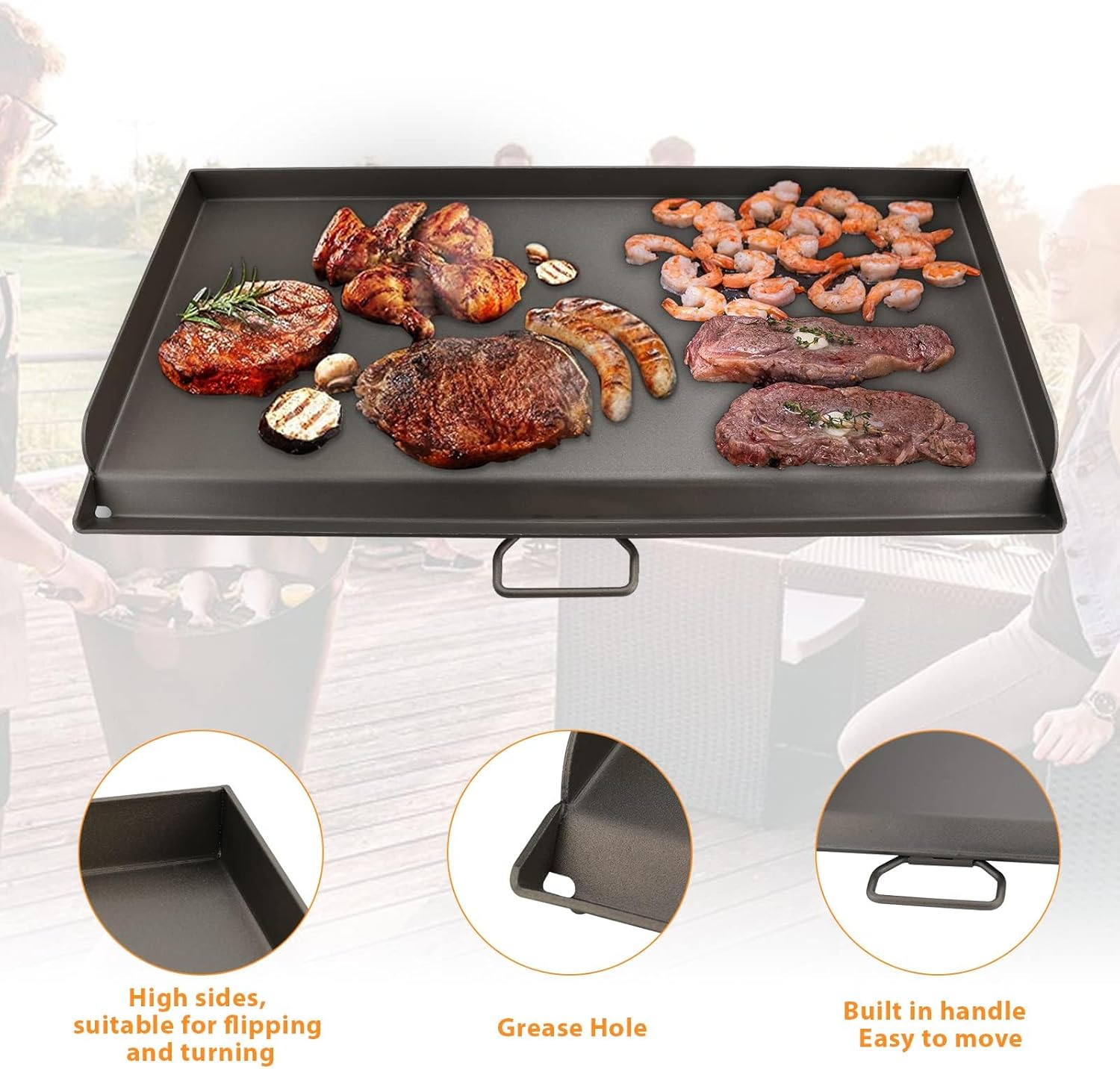 Cast Iron Griddle for Camp Chef 3 Burner Stove, 16' Flat Top Griddle Accessories for Camp Chef Cooking Systems GB90D TB90LW TB90 TB90LWG TB90LWG15 SPG90B CCH3