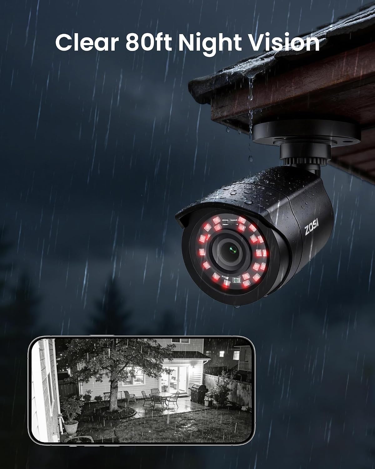 ZOSI 16CH 3K Lite Home Security Camera System,AI Human/Vehicle Detection,Night Vision,Remote Access,8pcs 1080p Outdoor Surveillance Cameras,16 Channel 1080P CCTV DVR with 2TB HDD for 24/7 Recording