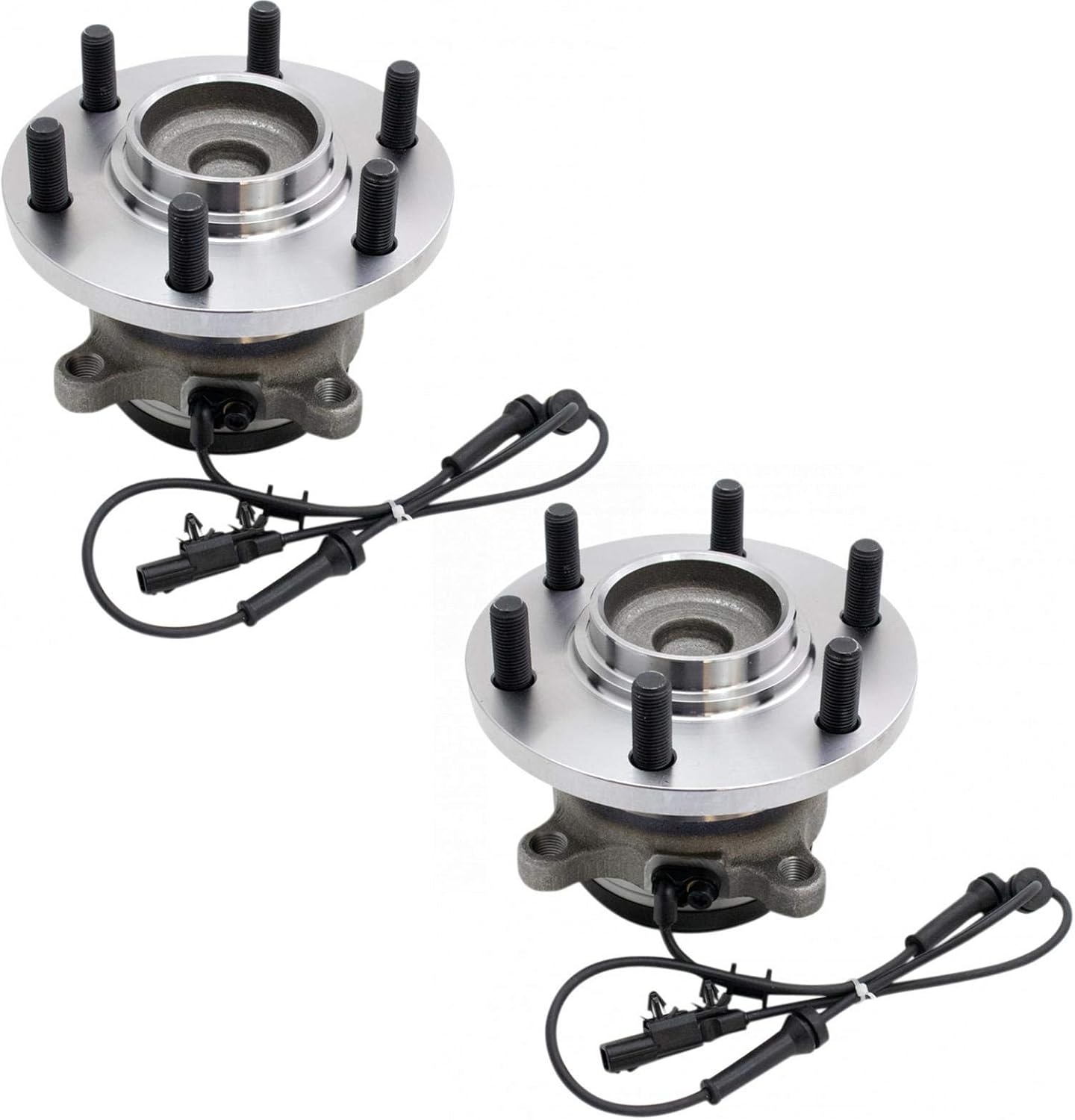TRQ Front Driver and Passenger Side Wheel Bearing and Hub Assembly Set 2 Piece Compatible with 2016-2019 Nissan Titan XD Rear Wheel Drive