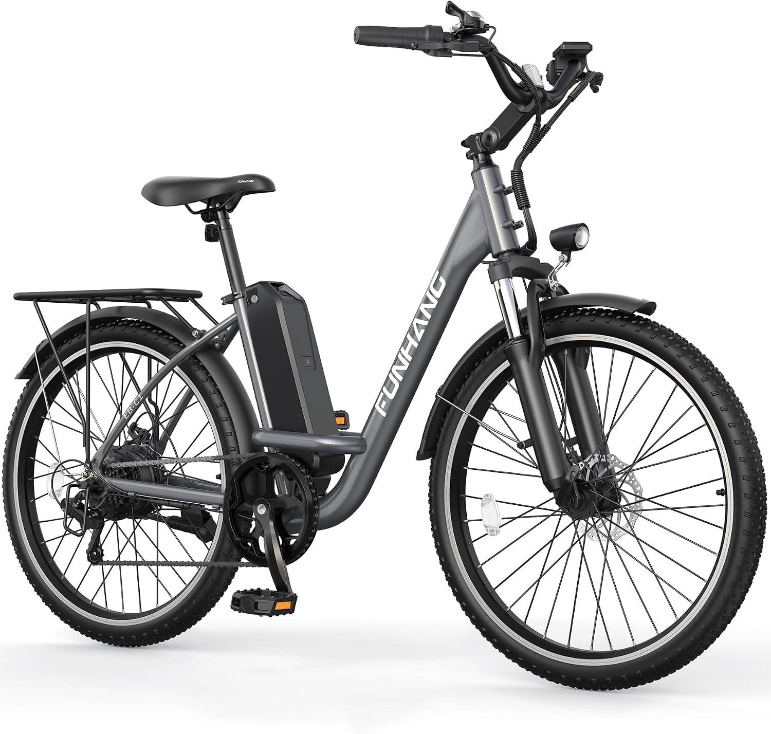 Funhang Electric Bike for Adults, 26' City Cruiser Ebike with 1000W Peak Motor, 20MPH 50 Miles Commuter Adult Electric Bicycles with 48V Battery, Adjustable Stem, 7-Speed, UL 2849 Certified
