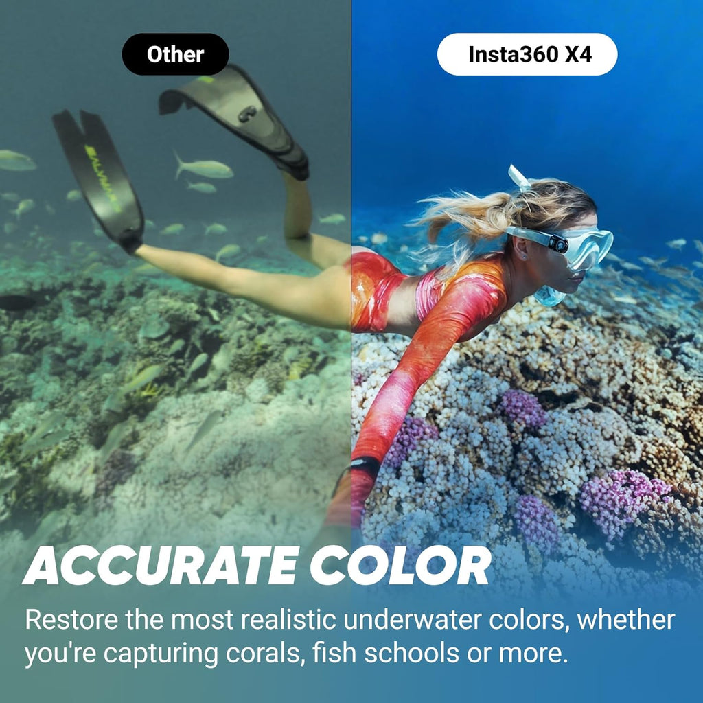 Insta360 X4 Invisible Dive Bundle - 8K Waterproof 360 Action Camera, 4K Wide-Angle Video, Invisible Selfie Stick, Removable Lens Guards, 135 Min Battery Life, AI Editing, Stabilization