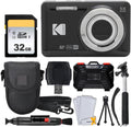 Kodak PIXPRO FZ55 Digital Camera (Black) + 32GB Memory Card + Point and Shoot Camera Case + Extendable Monopod + Lens Cleaning Pen + LCD Screen Protectors + Table Top Tripod â€' Ultimate Bundle