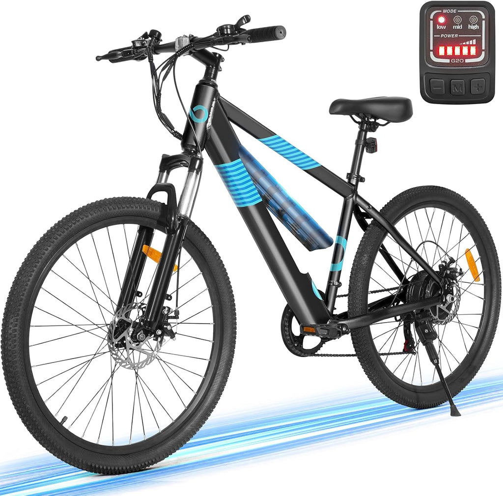 MULTIJOY Electric Bike for Adults,36V Built-in Invisible Removable Battery,350W Brushless Motor(Peak 450W) Electric Mountain Bike,26' Tires&Front Fork Suspension,UL Certified 7-Speed