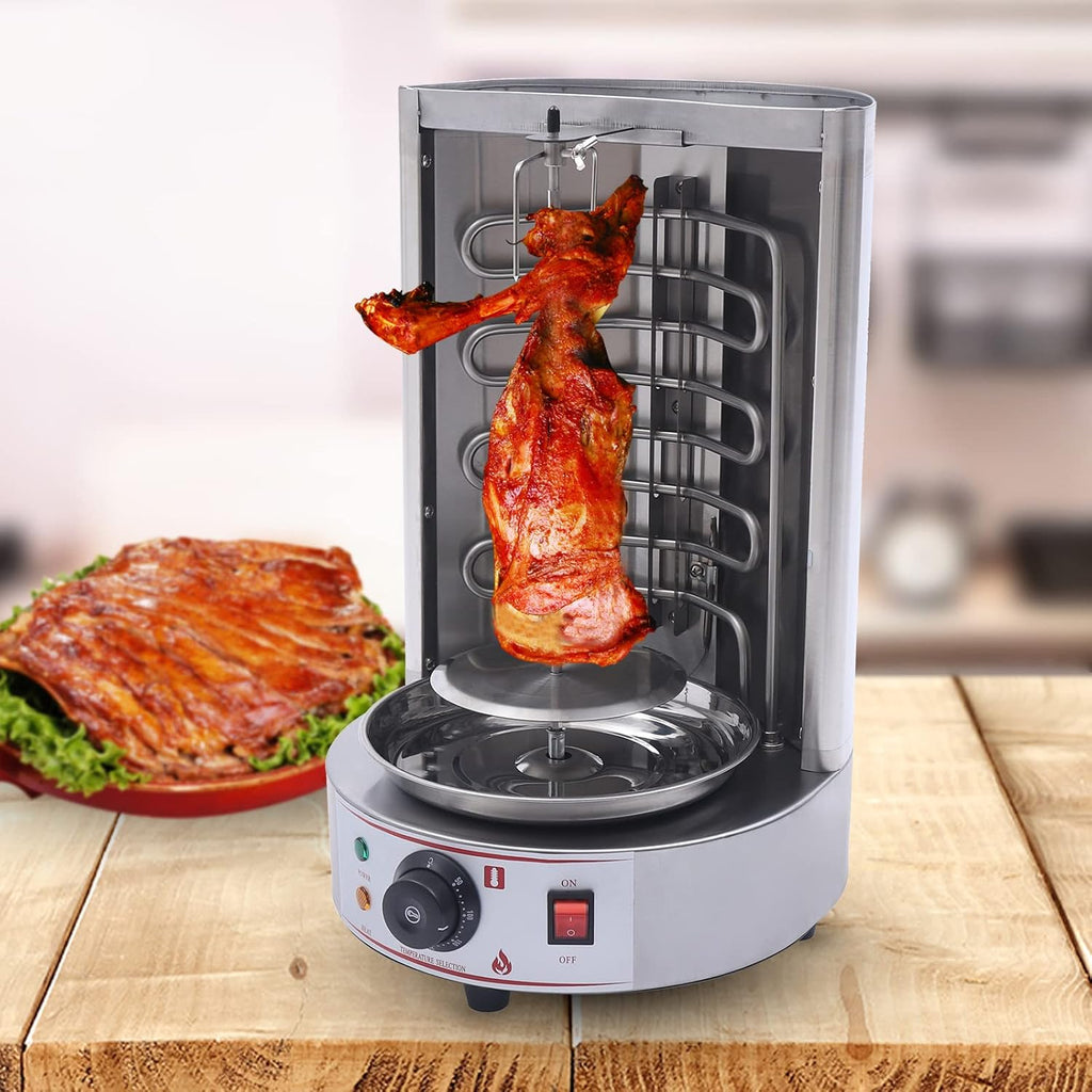 Electric Shawarma Grill Machine,Stainless Steel Vertical Broiler,Propane Doner Kebab Machine,Vertical Rotisserie with Temperature Control for Commercial Home Use