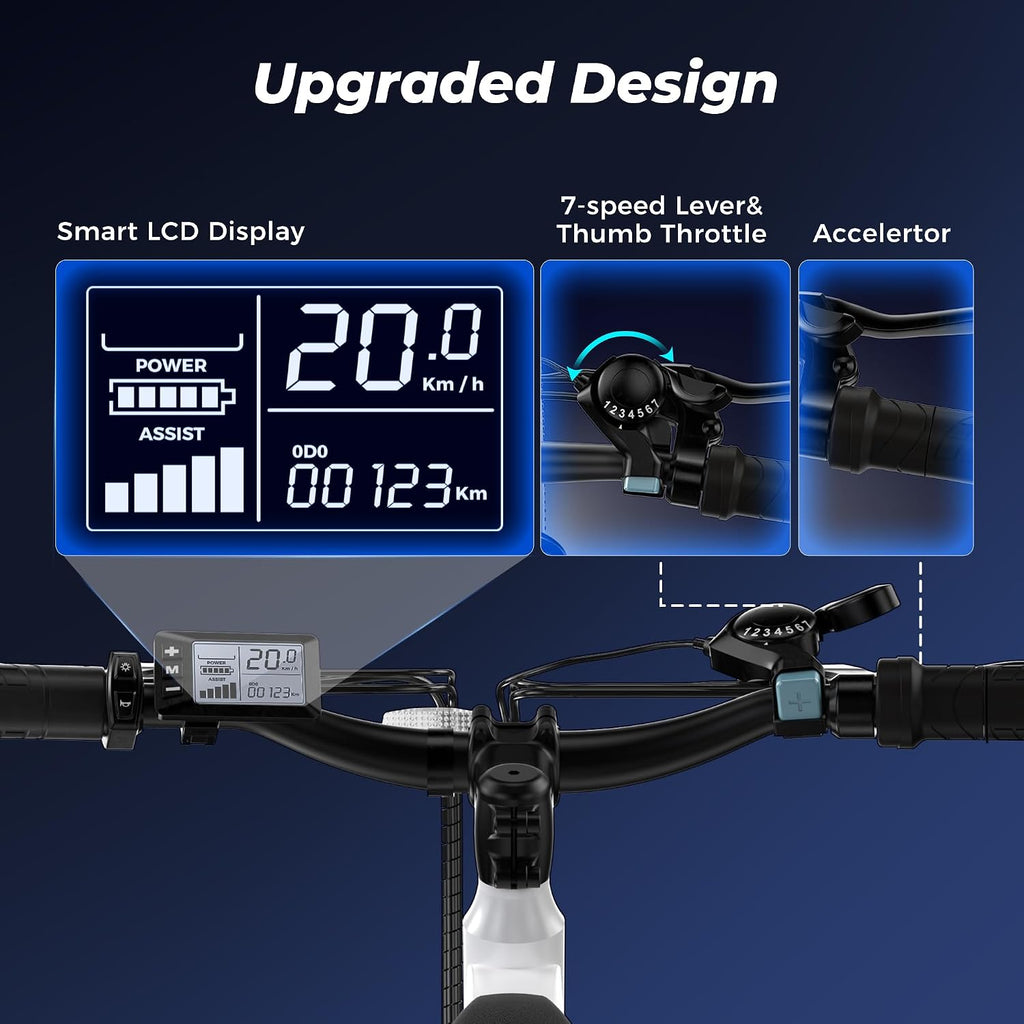 Electric Bike - Electric Bike for Adults, 1500w/1000W/750W Peak Motor, Up to 55 Miles, 20MPH EBike, 26'' Tires Lightweight E Bike for Commuting Mountain Road Sand