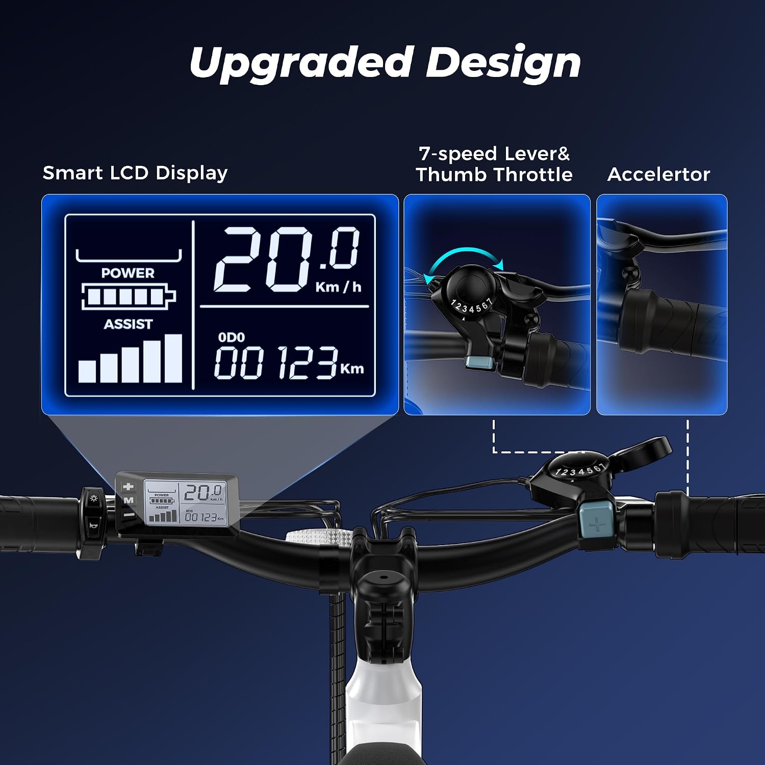 Electric Bike - Electric Bike for Adults, 1500w/1000W/750W Peak Motor, Up to 55 Miles, 20MPH EBike, 26'' Tires Lightweight E Bike for Commuting Mountain Road Sand