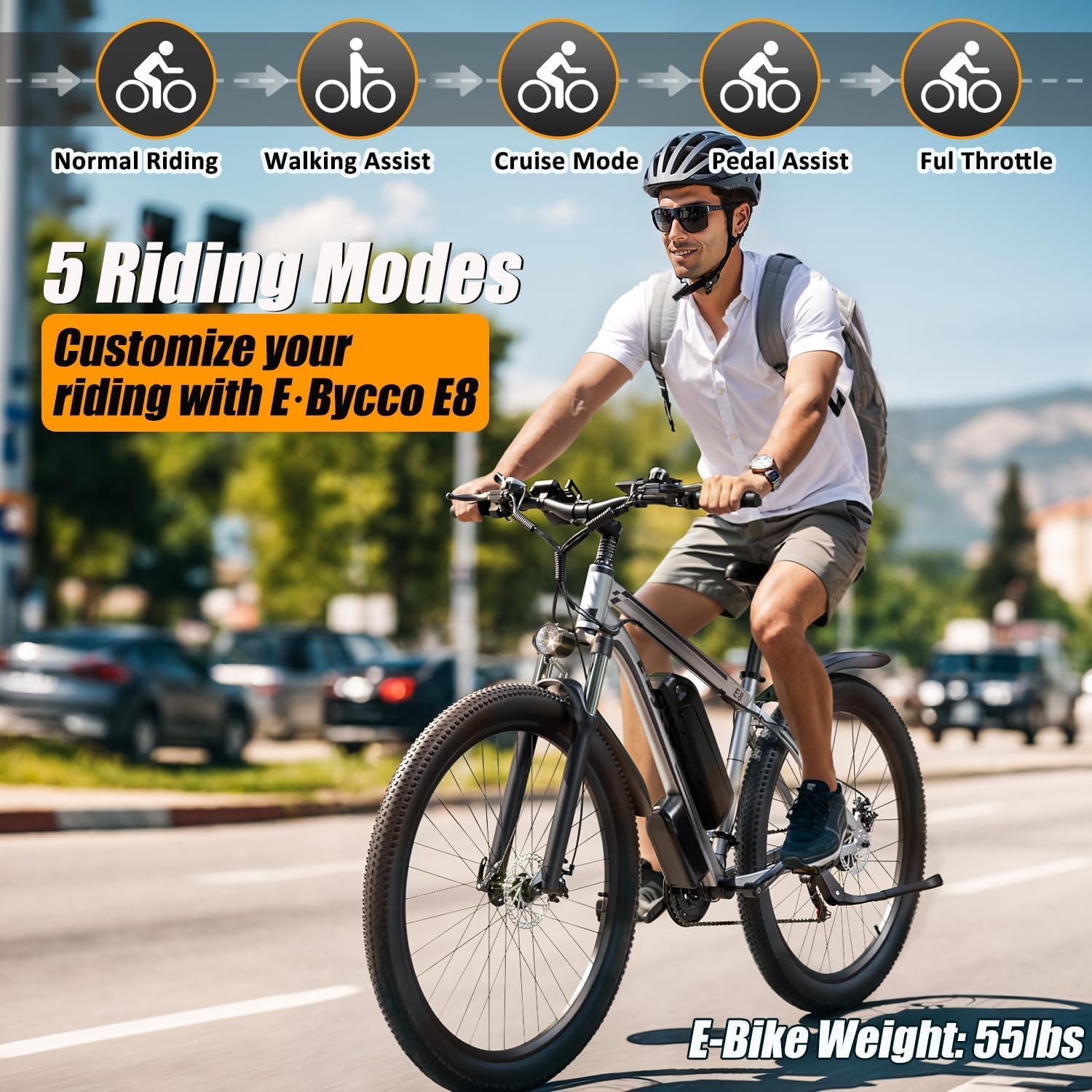 E·Bycco 29' Electric Bike for Adults, 48V 17.5AH, 1000W Peak Electric Mountain Bikes, 21-Speed Pedal Assist Ebikes, 34MPH 80 Miles Long Range Waterproof Commuter Electric Bicycle for Large Men