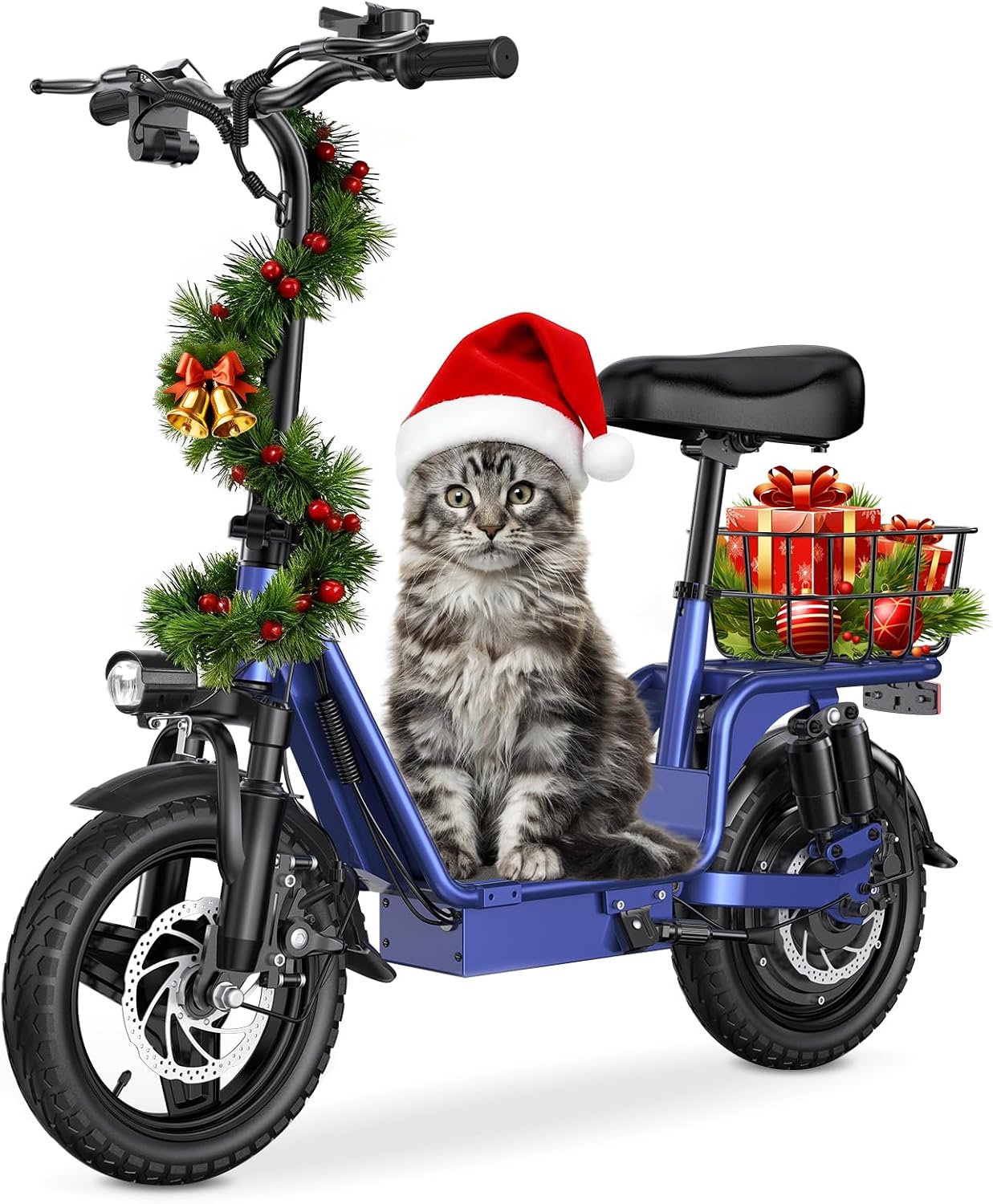 INSDRGN Adults Electric Scooter with Seat,1000W Peak Motor 48V 10.4AH Foldable Electric Scooter,14' Tires,20MPH, 28-Mile Long Range and Dual Disc Brakes,330lbs Max Load