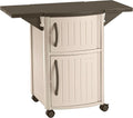 Suncast Outdoor Grilling Prep Station Table with Storage, Taupe/Brown