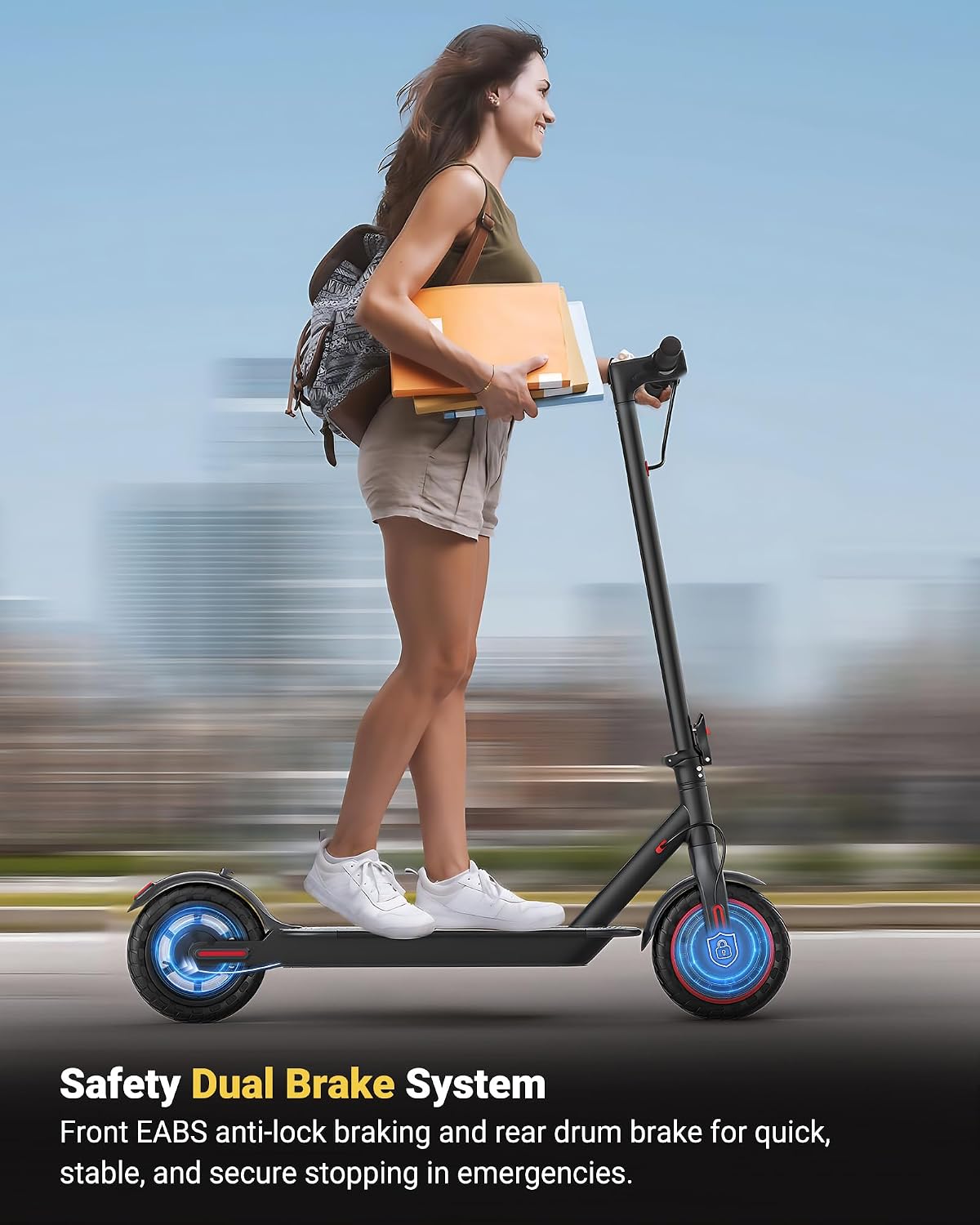 MAXSHOT Electric Scooter for Adults, 8.5/10/14' Tires, 19/22Mph, 350W/500W Motor, 21-28 Miles Range, Folding E-Scooter with Dual Suspension,APP Contro