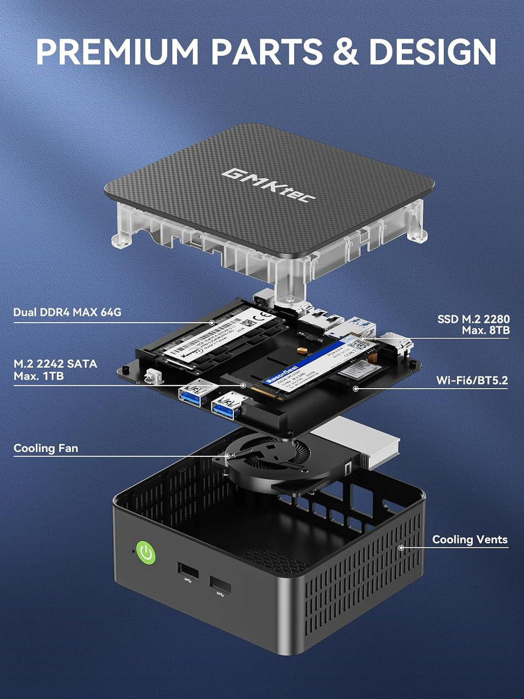 GMKtec Mini PC, G3 PRO Intel Core i3-10110U (Beats 4300U/N150), 16GB DDR4 RAM (Dual Channel) 256GB PCIe M.2 SSD, Desktop Computer 4K Dual HDMI/USB3.2/WiFi 6/BT5.2/2.5GbE for Office