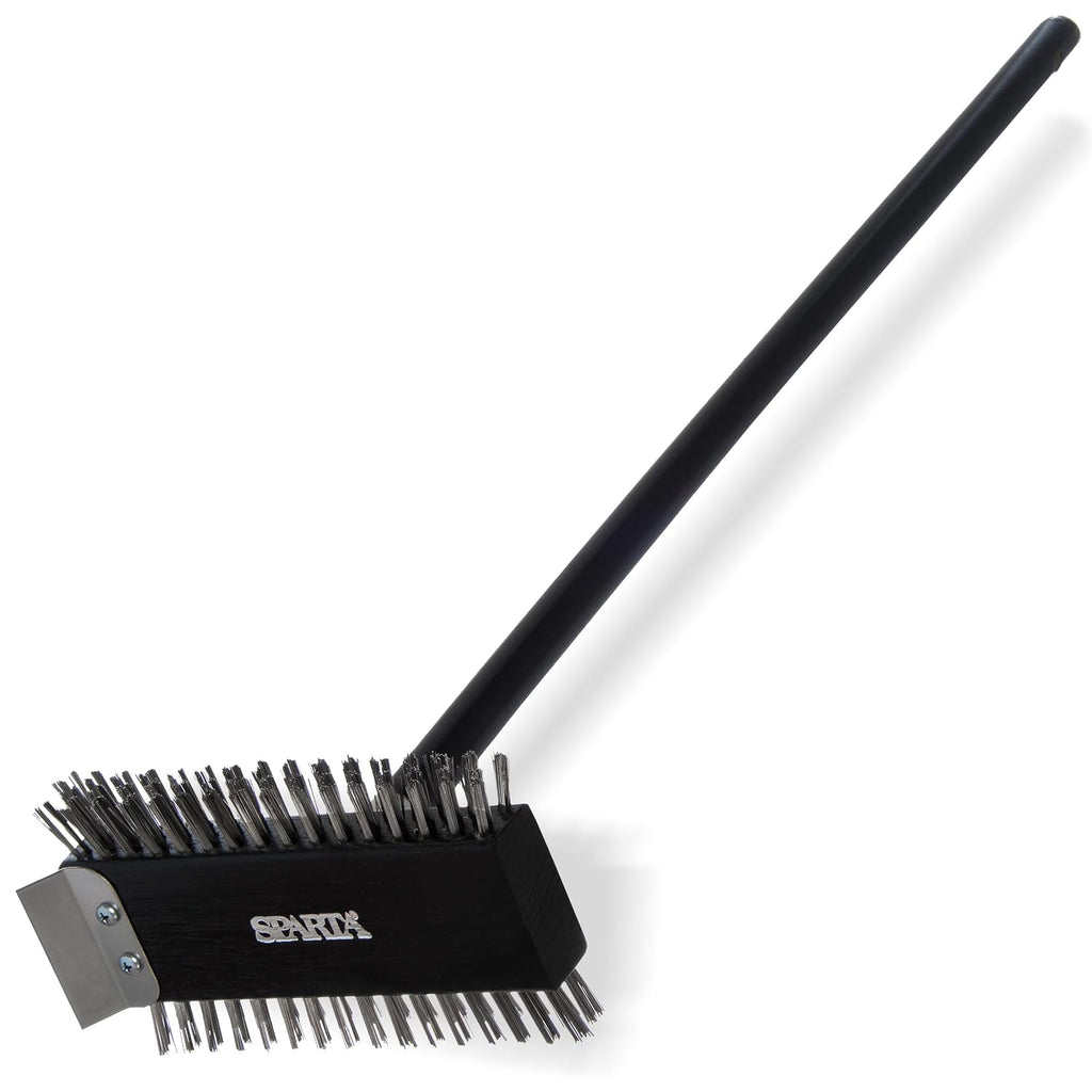 SPARTA 4029000 Stainless Steel Grill Brush, Grill Scraper With Metal Bristles, 30.5 Inches, Black, (Pack of 6)