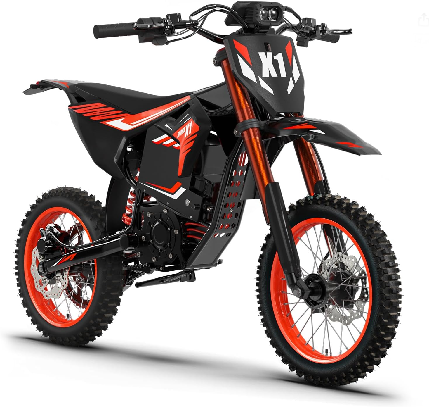 QRONGE X1 Spark Electric Dirt Bike, Electric-Bike with 60V 28.8Ah Battery, 50MPH, Electric Motorcycle for Mountain Off-Road Teens Adults(M)