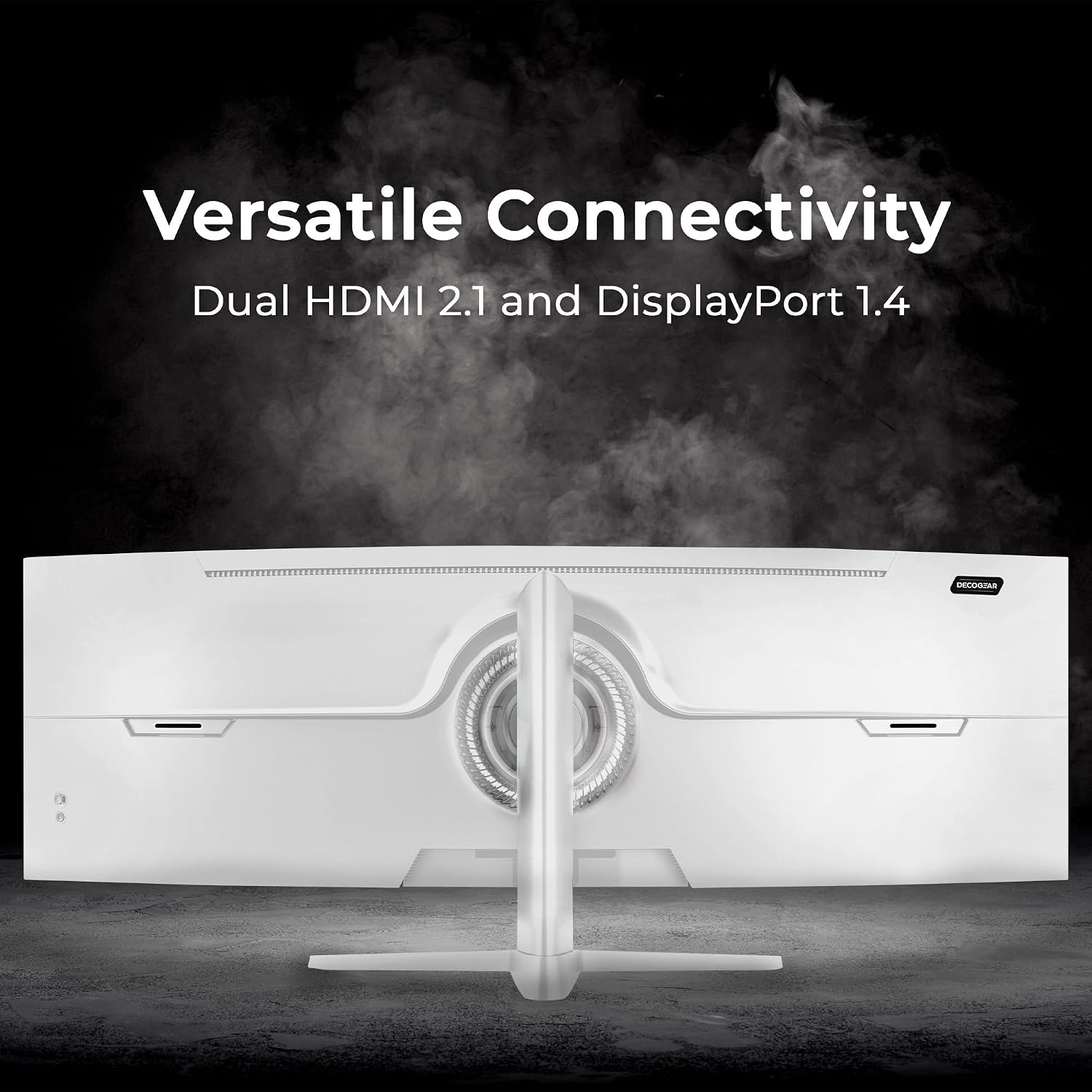 Deco Gear White 49 Inch Curved Monitor, 144HZ Ultrawide DFHD Screen, 3840x1080 32:9 VA Panel, R1500 E-LED, 2 HDMI 2 Display Port, 3000:1, Laptop PC Computer Accessory for Work Gaming Design Create