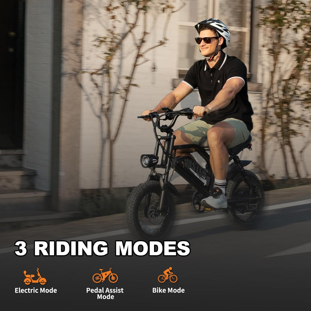 VDL Mountain Electric Bike for Teens/Adults, 16' Fat Tire Ebike, Wider Seat 500W Motor with Removable Battery, 20MPH, UP to 35 Miles Mountain Bike, Teenagers ebike for Riding&Commuting