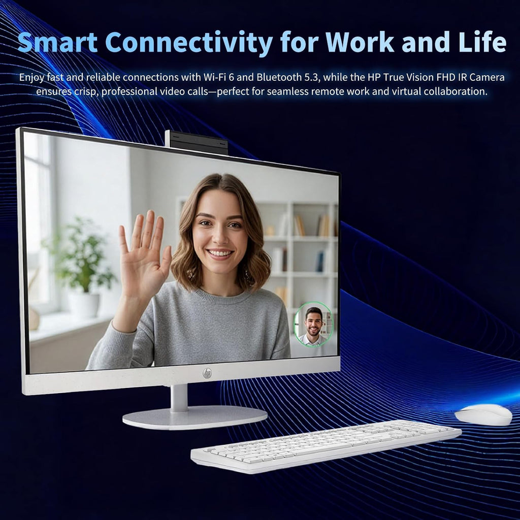 HP 27' Touch Screen All-in-One Desktop Computer PC - 32GB DDR5 RAM, 1TB SSD, Intel 12-Core Ultra 7 155U, Adjustable Angle, FHD IPS Touchscreen, Wireless KB&Mouse, Win11 Pro, RECOLX AI Voice Recorder
