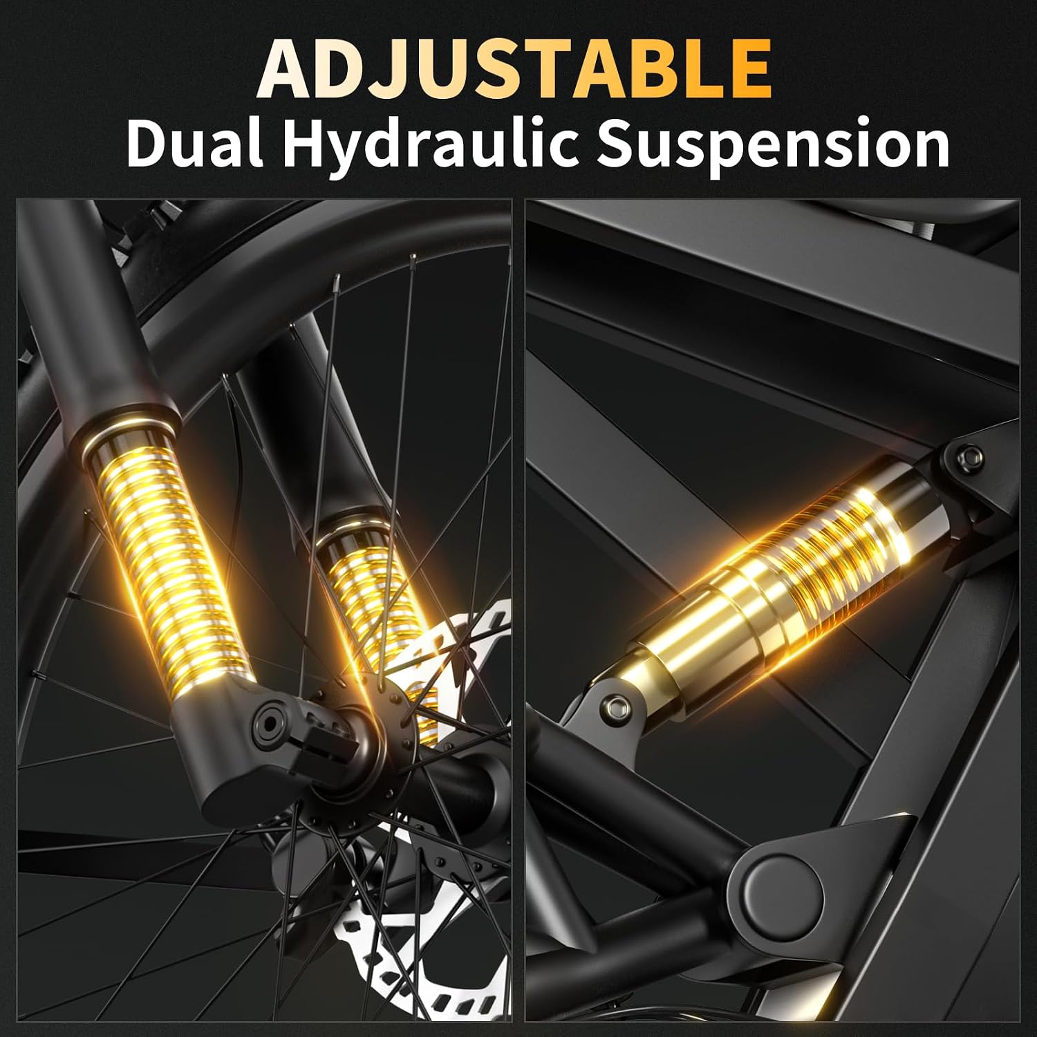 Electric-Dirt-Bike for Adults-Mountain-Motorcycle with 1536Wh Battery 32AH, Max 37 MPH and 80Miles Range E-Bike, Peak 3000W Brushless Motor, 25Inch Fat Tire and Front Fork Suspension, Orange