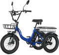 NARRAK Electric Tricycle for Adults,Fat Tire Folding Electric Trike,3 Wheels Electric Bicycle Bikes, Peak 700W/1100W Step-Thru Etrike with Removable Battery and Large Basket