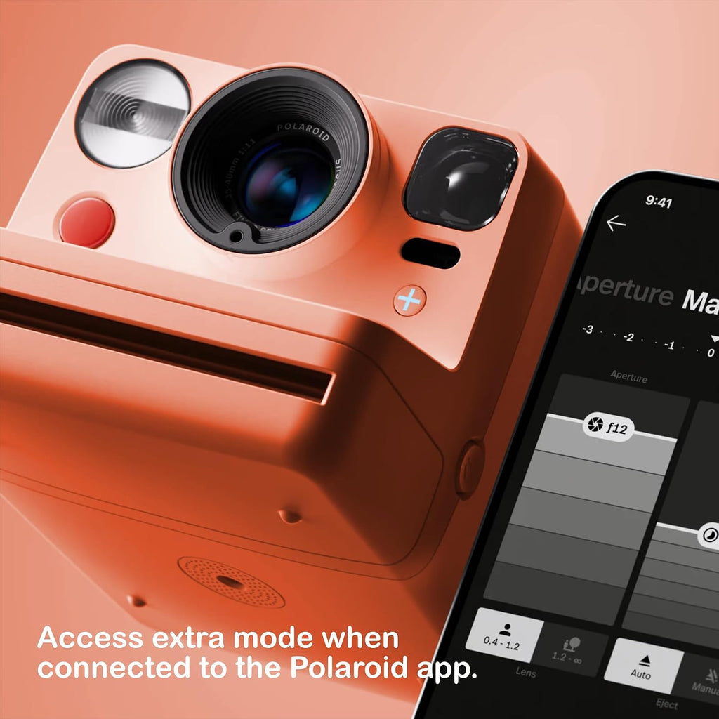 Polaroid Now+ 3rd Generation i-Type Instant Camera + 8 i-Type Color Film Bundle, Bluetooth Connected App Controlled, Coral, Polaroid Camera Bundle with a Lumintrail Lens Cleaning Cloth