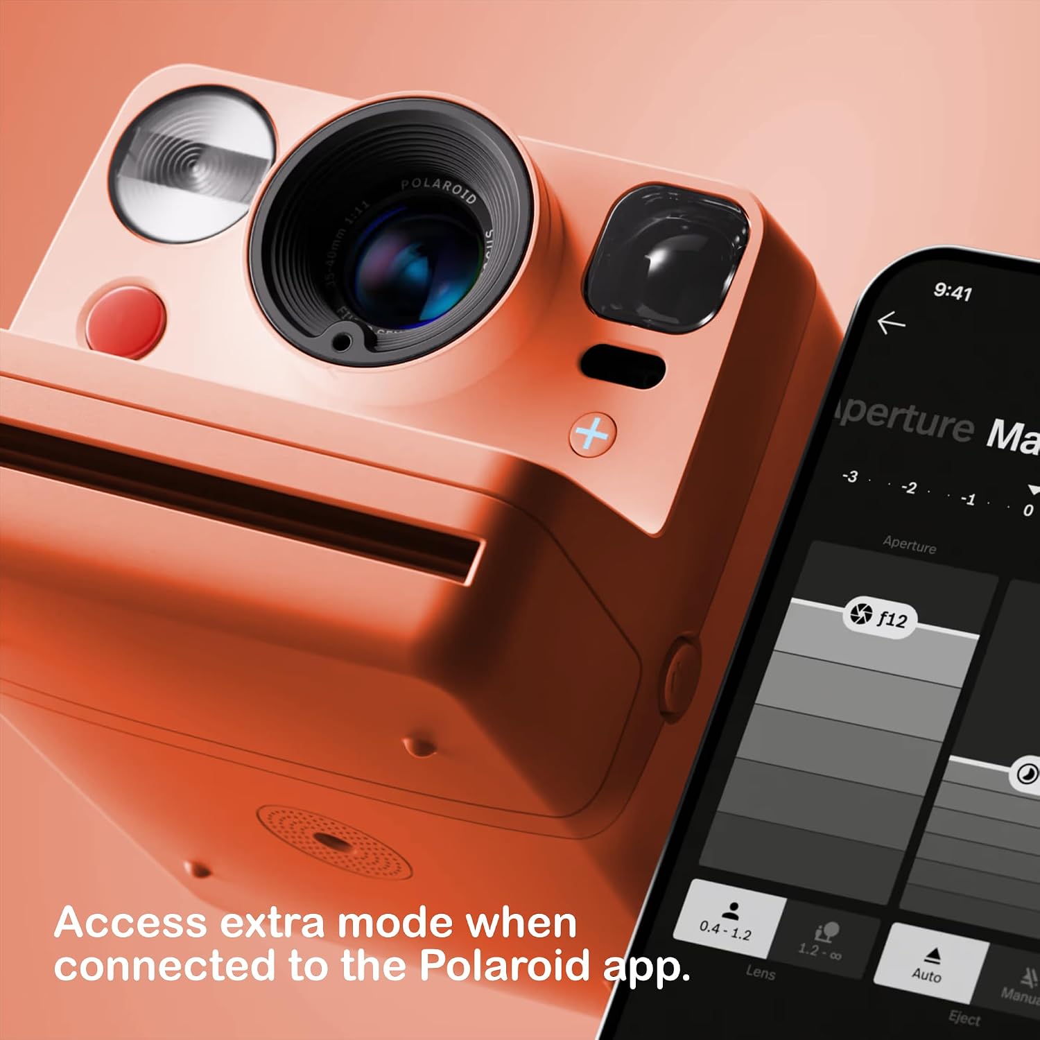 Polaroid Now+ 3rd Generation i-Type Instant Camera + 8 i-Type Color Film Bundle, Bluetooth Connected App Controlled, Coral, Polaroid Camera Bundle with a Lumintrail Lens Cleaning Cloth