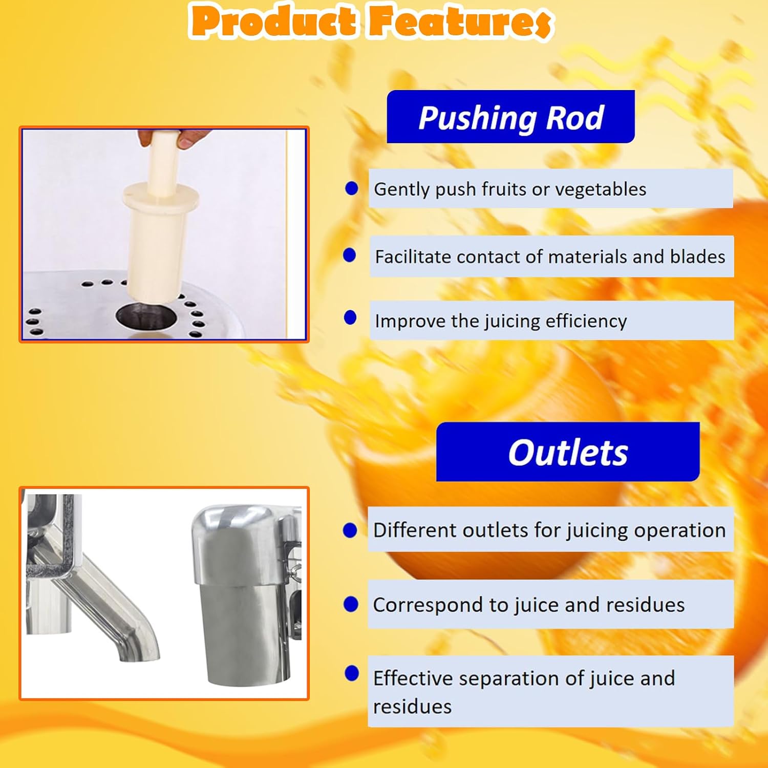 Commercial Fruit and Vegetable Juicer Press Juice Extractor Electric Centrifugal Juicer Output Juice 11-22lb/min 110V 750W