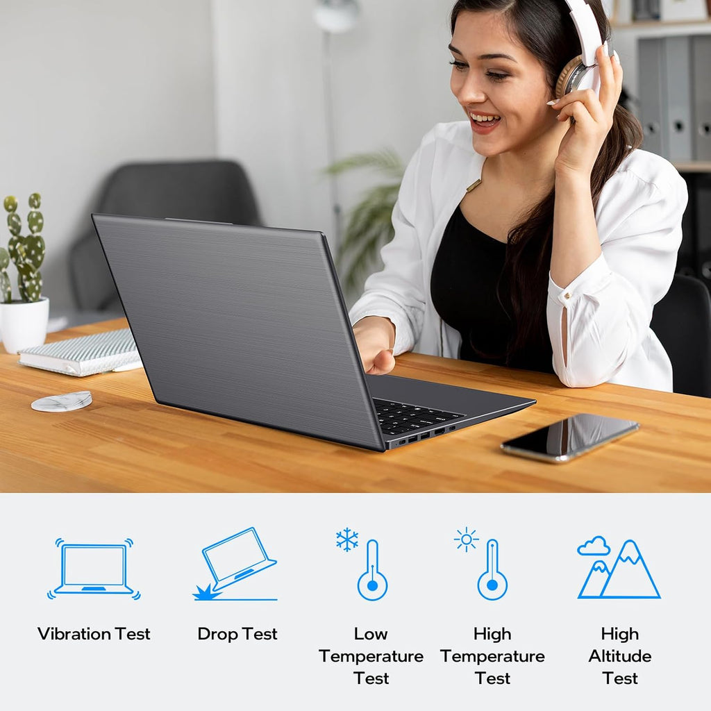 UOWAMOU 15.6-inch, 16GB RAM, 512GB SSD, FHD IPS Display Laptop Computer, N5095 Quad Core, 2.4/5G WiFi, BT4.2 Backlit and Fingerprint, Lightweight and Portable
