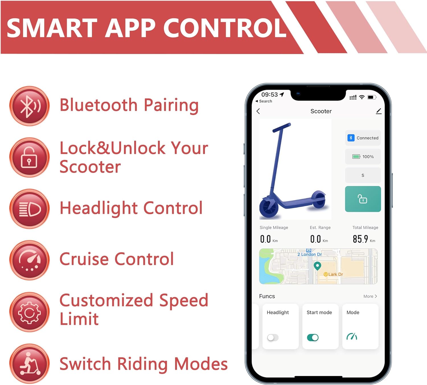 MAXSHOT Electric Scooter for Adults, 8.5/10/14' Tires, 19/22Mph, 350W/500W Motor, 21-28 Miles Range, Folding E-Scooter with Dual Suspension,APP Contro