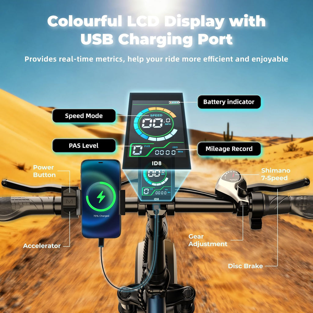 Foldable Electric Bike for Adults, 48V 20Ah Removable Lithium Battery up to 80Miles, 20' Fat Tire 1000W Peak Motor Dirt Ebike Adult Electric Bicycle for Commute Beach Mountain E Bike