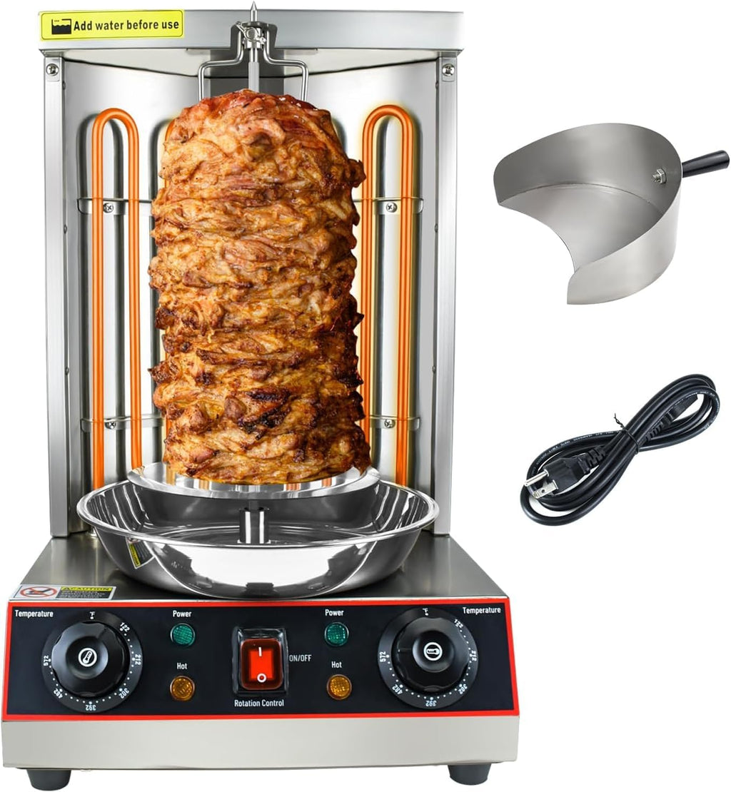 Electric Shawarma Grill Machine 3000W Vertical Broiler Rotisserie Chicken Grill Kitchen Restaurant Home Use Silver