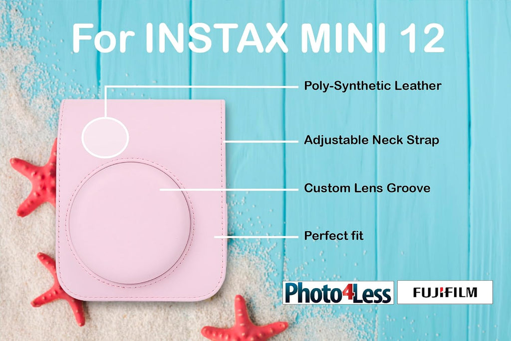 Fujifilm Instax Mini 12 Instant Film Camera (Blossom Pink) + Fuji Instax Mini Instant Film – 40 Sheets + Instant Camera Gift Bundle